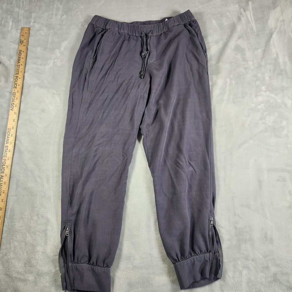 Splendid Womens M Gray Rayon Ankle Zip  Drawstring Joggers Athleisure Y2K Skater